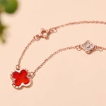 Vòng Cổ Cỏ 4 Lá Dành Cho Nữ | Dây Chuyền 100% Bạc Ý | Mang Phong Cách Hàn Quốc | Bảo Hành Mãi Mãi | VC9068 JULI Cao Cấp — ảnh 8