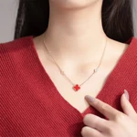 Vòng Cổ Cỏ 4 Lá Dành Cho Nữ | Dây Chuyền 100% Bạc Ý | Mang Phong Cách Hàn Quốc | Bảo Hành Mãi Mãi | VC9068 JULI Cao Cấp — ảnh 5