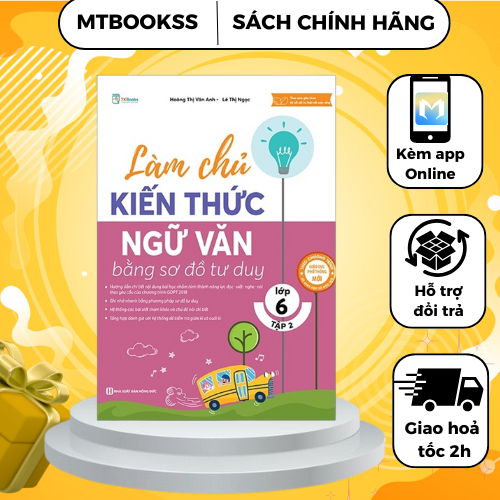 Sách - Làm Chủ Kiến Thức Ngữ Văn Bằng Sơ Đồ Tư Duy Lớp 6 - tập 2
