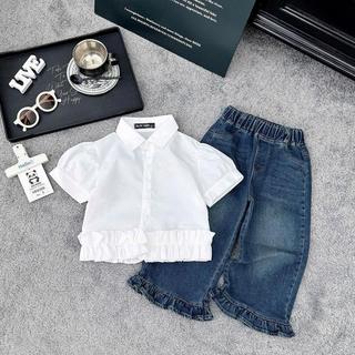 S247-[tomnaukid] Set áo sơ Mi tay ngắn phối quần Jean size từ 8-30Kg