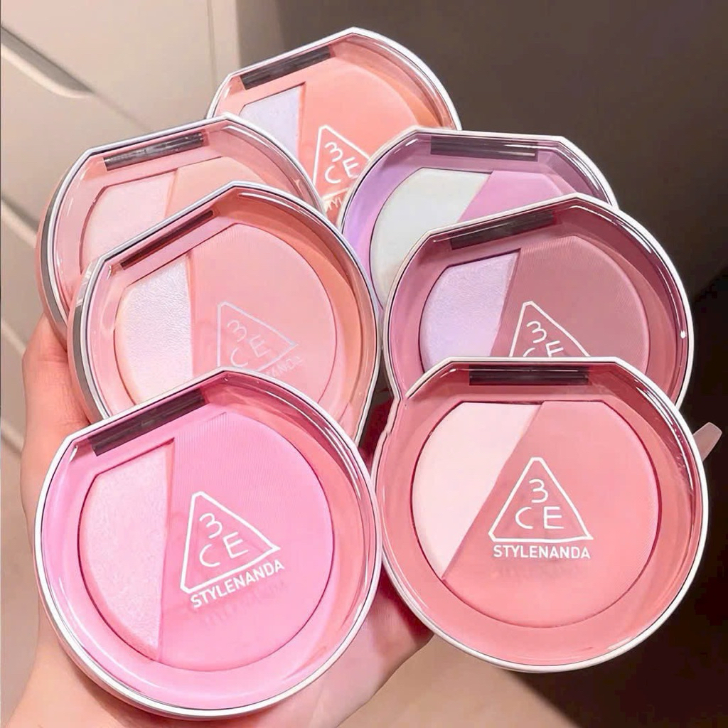 Sản phẩm mới-Má hồng kèm highlight 3CE Blushlighter, màu sắc trẻ trung, năng động, thời trang.