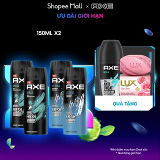 Combo Xịt nước hoa nam toàn thân AXE 135ml, lưu hương và khử mùi lên đến 48h