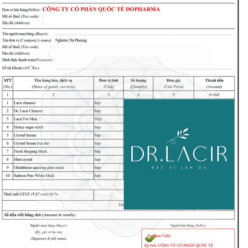 Serum Tinh Thể Vàng Crystal DR.LACIR Cấp Ẩm Da, Chống Lão Hóa, Se Khít Lỗ Chân Lông