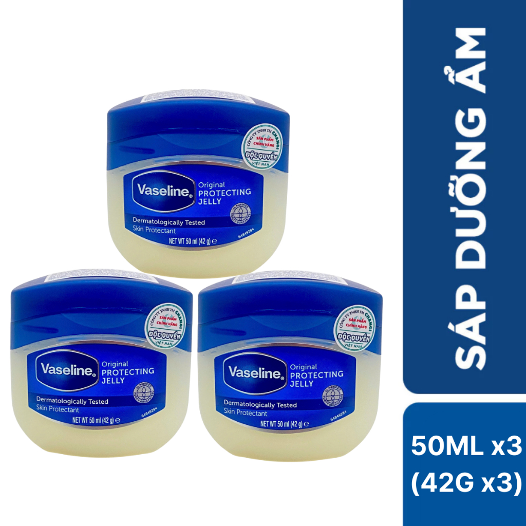 Combo 3 sáp dưỡng ẩm Vaseline 50ml (42gx3)