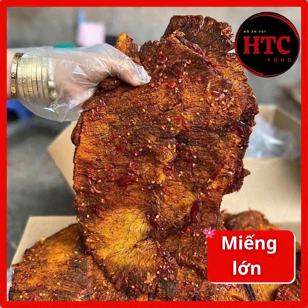 Khô bò miếng mềm Hồng Ngự loại đặc biệt nhà làm, thịt bò khô đậm vị cay mềm ngon xuất sắc, HTC Food