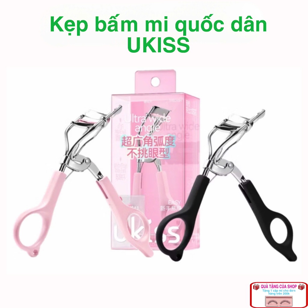 Kẹp bấm mi quốc dân UKISS kèm đệm thay thế tiện lợi, giúp mi cong lâu, bấm cực êm và không gây đau rát