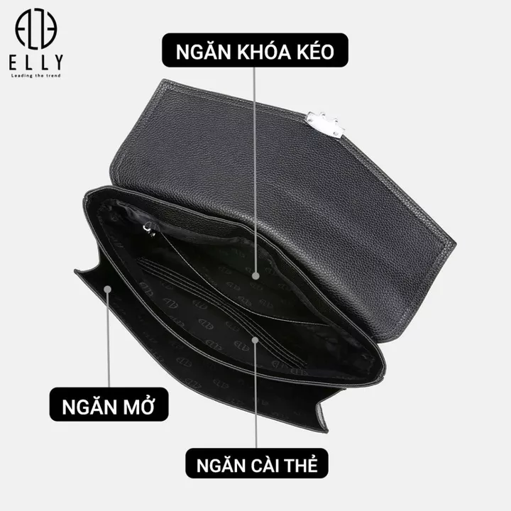 Clutch nam ELLY HOMME ECM17 ví cầm tay da thật cao cấp đeo vai công sở sang trọng