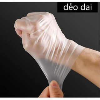 AMZO_HỘP 200 BAO TAY NILONG DÙNG 1 LẦN DÀY DẶN AN TOÀN DÙNG TRONG CHẾ BIẾN THỰC PHẨM