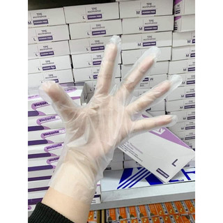 AMZO_HỘP 200 BAO TAY NILONG DÙNG 1 LẦN DÀY DẶN AN TOÀN DÙNG TRONG CHẾ BIẾN THỰC PHẨM