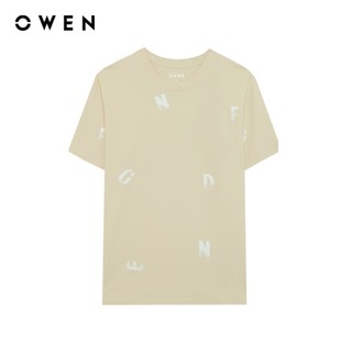Owen - Áo T-shirt Relaxfit TSN243836 màu Be chất liệu CVC Spandex