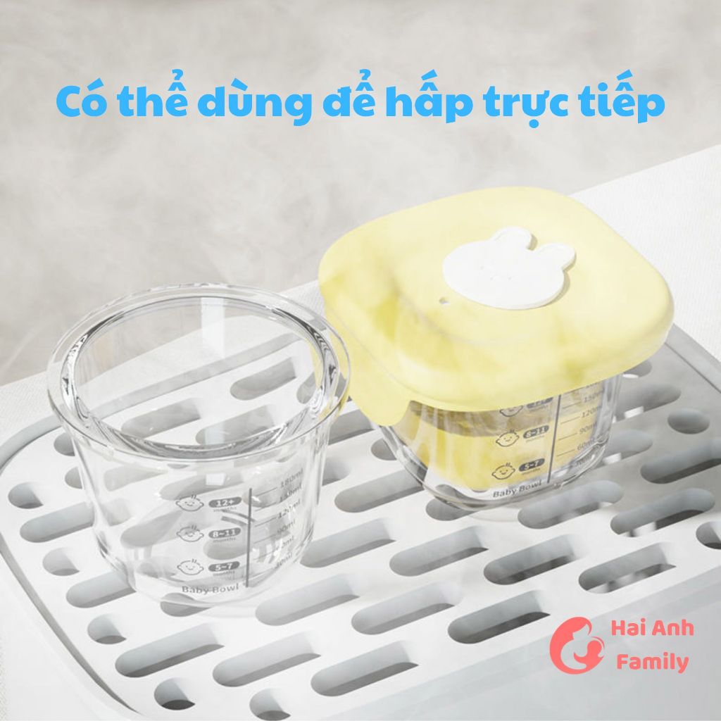 Hộp thủy tinh trữ đồ ăn dặm cho bé, hộp trữ đông thực phẩm nắp silicon