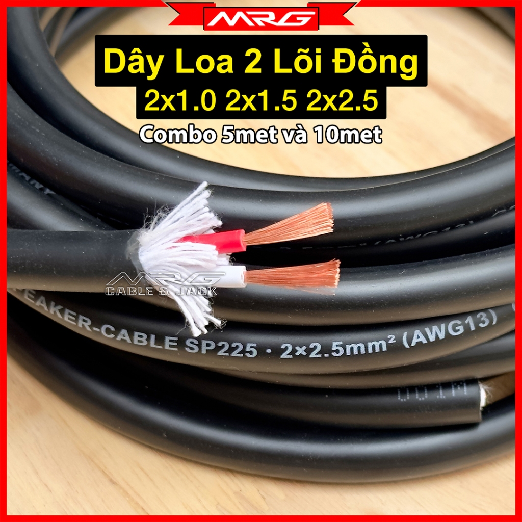 5met và 10met Dây Loa 2 Lõi Đồng 2×2.5 2×1.5 2×1.0 dây mềm, lõi đồng nguyên chất, dây tín hiệu kết nối loa.