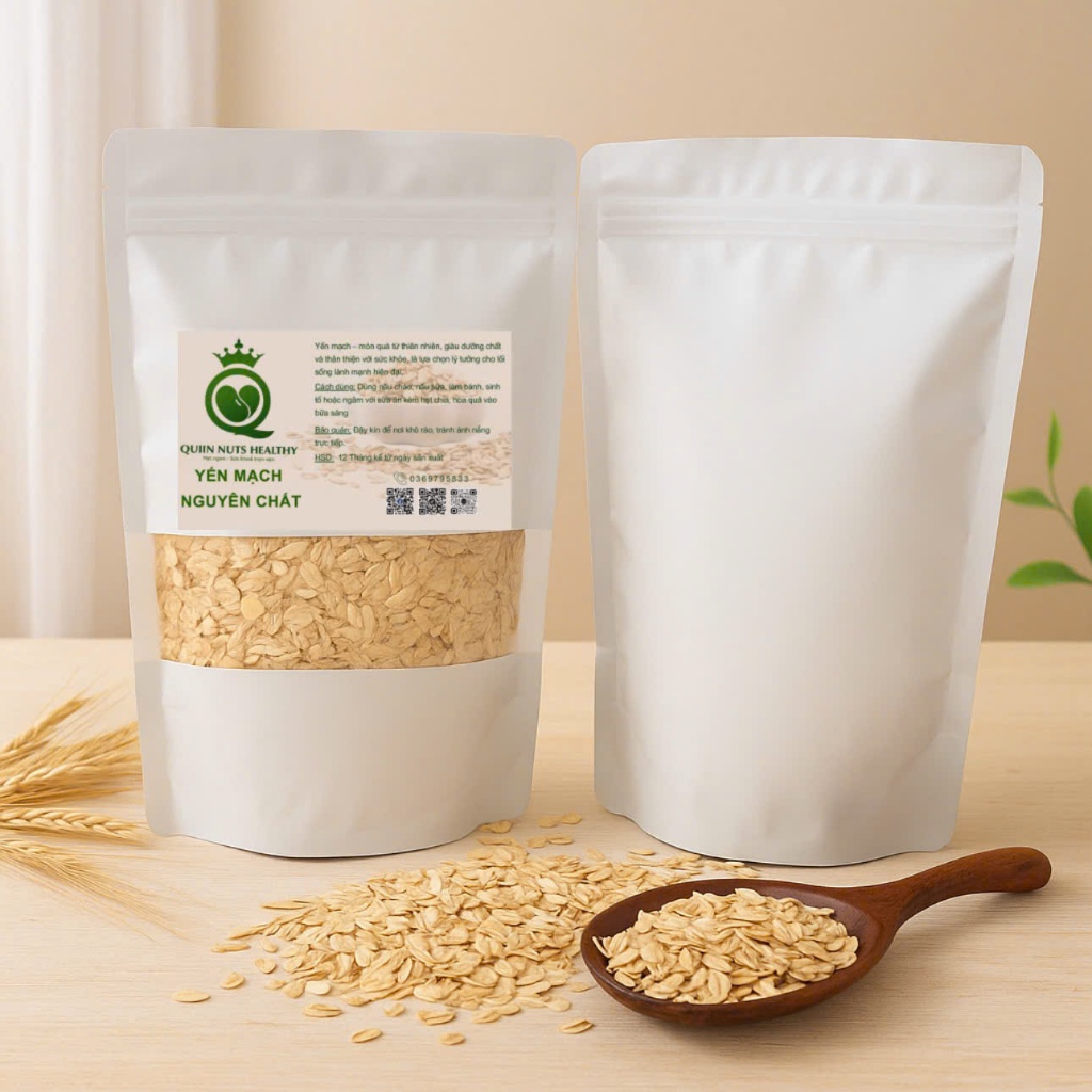 Yến mạch ăn liền cán vỡ/cán dẹt Quiin Nuts hỗ trợ giảm cân