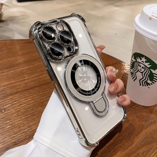 Ốp Lưng iPhone Cao Cấp Có Giá Đỡ Từ Tính Sang Trọng Bảo Vệ Camera iP 11/12/13/14/15/16/17/Plus/Pro/Max