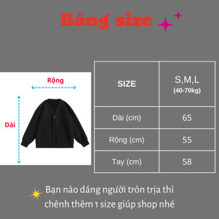 Áo Khoác CARDIGAN Phối Cúc, Áo Nỉ Hoodie chất nỉ bông Hàn, dáng from rộng, nam nữ đều mặc được k1