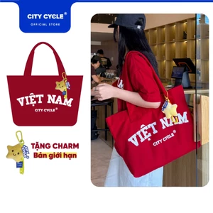 Túi vải canvas yêu nước có cúc bấm Local Brand Chính Hãng City Cycle Túi tote in Việt Nam
