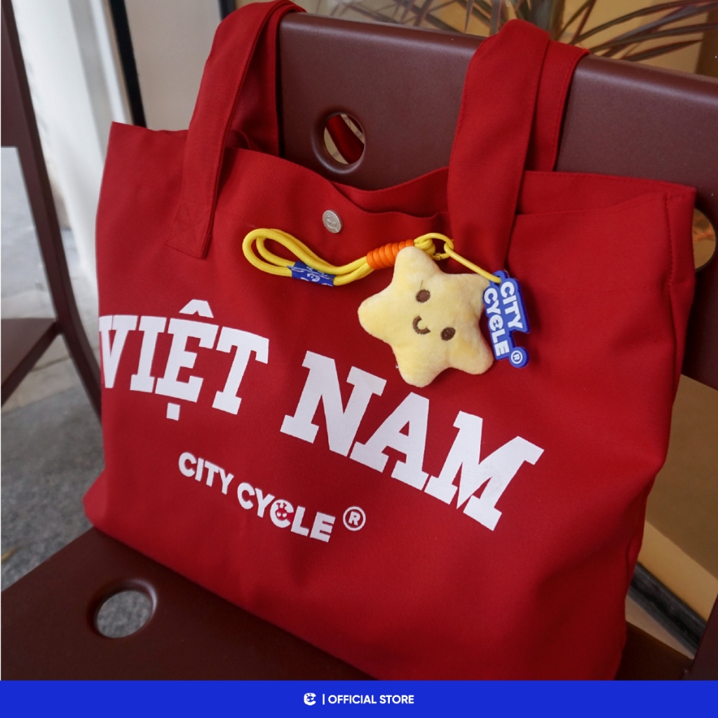 Túi vải canvas yêu nước có cúc bấm Local Brand Chính Hãng City Cycle Túi tote Việt Nam City Cycle