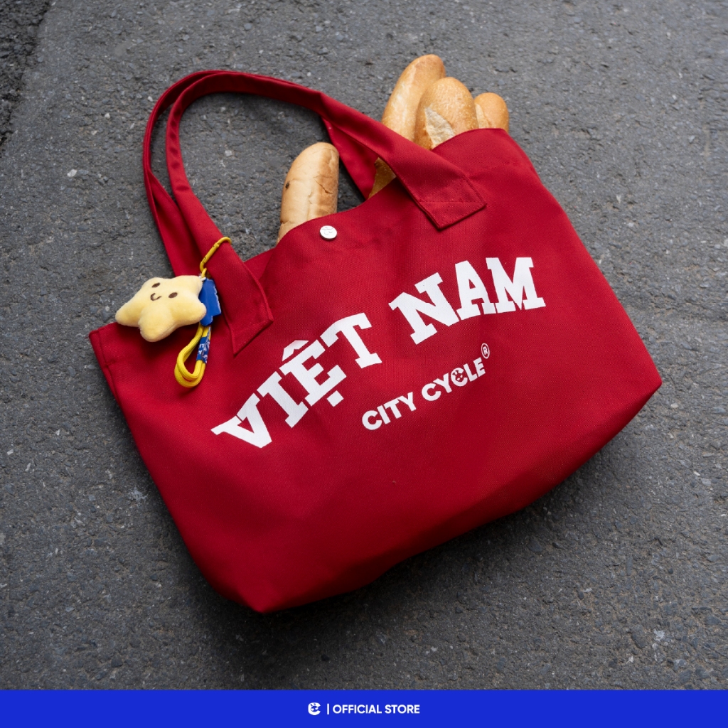 Túi vải canvas yêu nước có cúc bấm Local Brand Chính Hãng City Cycle Túi tote Việt Nam City Cycle