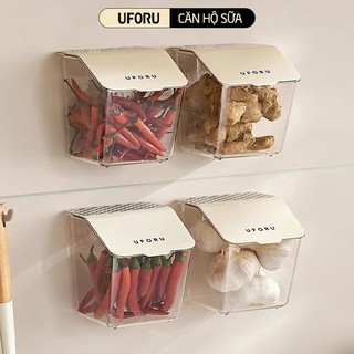 Hộp Đựng Gia Vị Hành Tỏi Treo Tường UFORU Có Nắp Đậy - UFM451