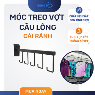 Móc treo vợt cầu lông cài rãnh tấm nhựa hoặc tấm gỗ slatwall dài 35cm
