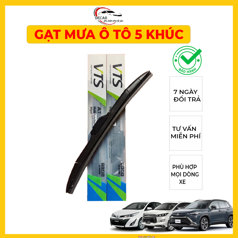 Gạt mưa ô tô lưỡi sillicon 5 khúc thanh gạt nước xe hơi gạt sạch gạt êm chống xước kính đủ kích thước cho mọi dòng xe