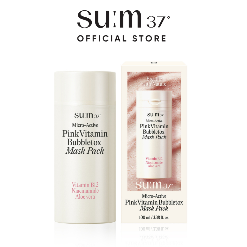 [SU:M37 OFFICIAL] Mặt nạ sủi bọt hồng su:m37 Micro Active Pink Vitamin Bubbletox Mask Pack