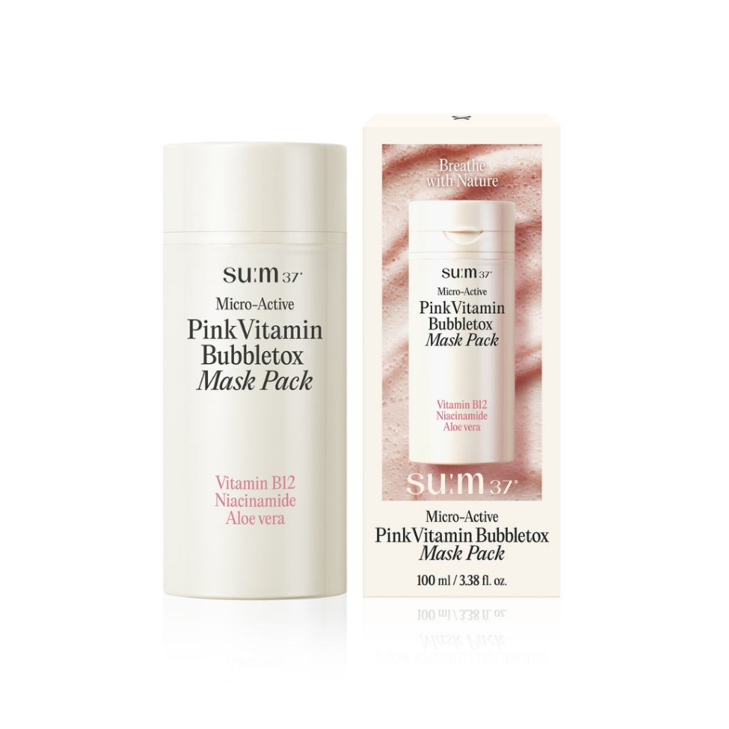 [SU:M37 OFFICIAL] Mặt nạ sủi bọt hồng su:m37 Micro Active Pink Vitamin Bubbletox Mask Pack