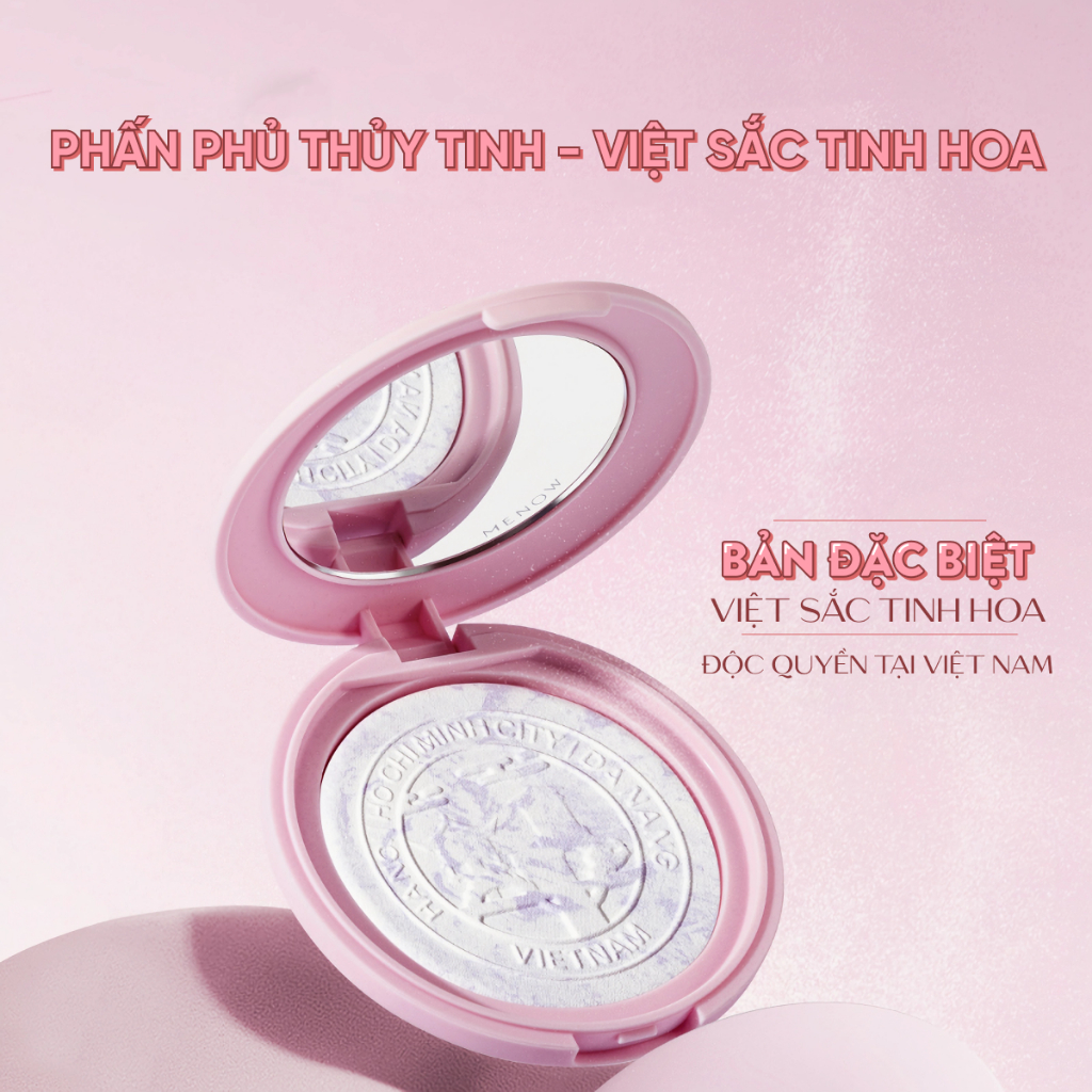 Combo Phấn Phủ Thủy Tinh MENOW 7gr + Bút Kẻ Mắt MENOW SUDDENLY HEART LIQUID EYELINER 0.6ml