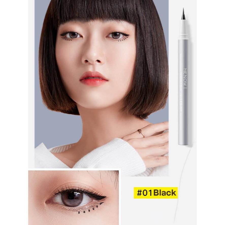 Combo Phấn Phủ Thủy Tinh MENOW 7gr + Bút Kẻ Mắt MENOW SUDDENLY HEART LIQUID EYELINER 0.6ml