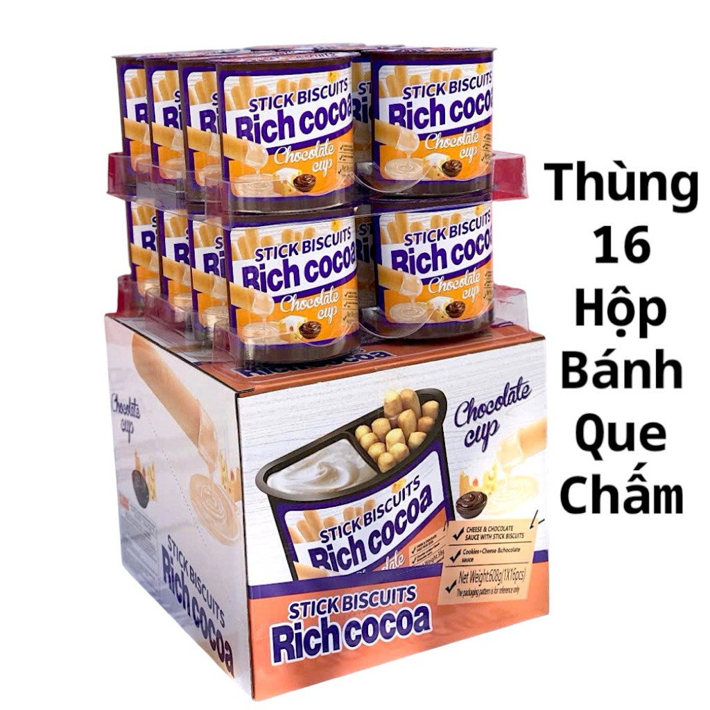 1 Thùng 16 hộp Bánh Que Chấm Rich Cocoa 38g/ Hộp | Shopee Việt Nam