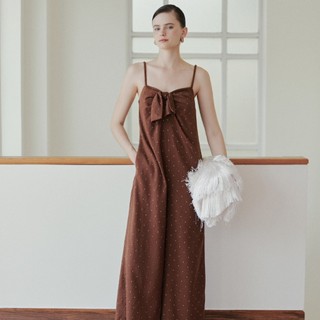 Jumpsuit OLV hai dây dáng suông thắt nơ nữ tính Isadora phù hợp đi chơi đi biển mùa hè