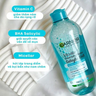 Nước Tẩy Trang Garnier Salicylic BHA Micellar Cleansing Water Cho Da Dầu Mụn 400ml Duduhouse