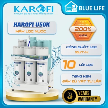 Máy Lọc Nước Karofi U50k, 10 Lõi Lọc Bù Khoáng Hydrogen Để Gầm Nhỏ Gọn, Bảo Hành Chính Hãng 3 Năm