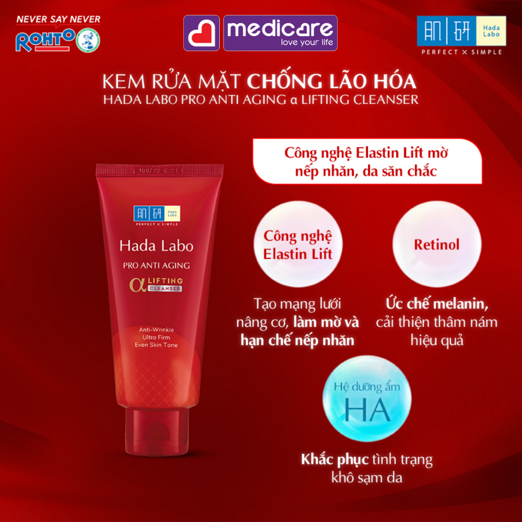 Kem rửa mặt HADA LABO dưỡng ẩm, sạch sâu 80g