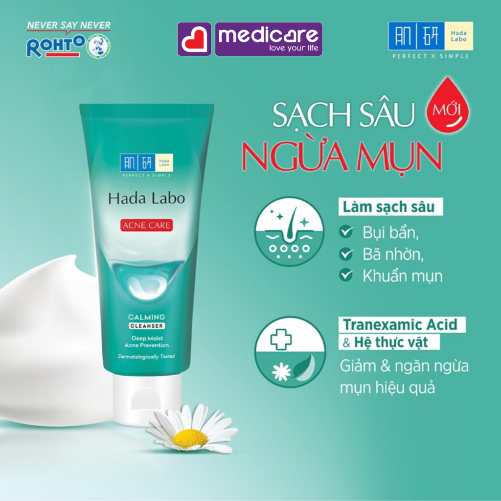 Kem rửa mặt HADA LABO dưỡng ẩm, sạch sâu 80g