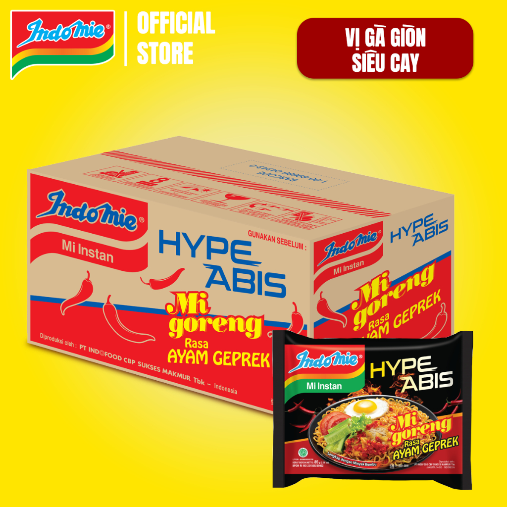 Mì Trộn Indomie Vị Gà Cay 85g x Thùng 40 gói