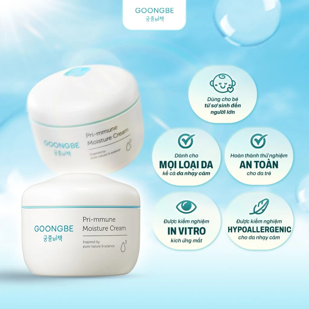 [Chính Hãng] Dưỡng Ẩm, Nẻ GOONGBE Primmune Deep/ Moisture Cream/ Lotion/ Barrie, Cho Bé &Da Nhạy Cảm