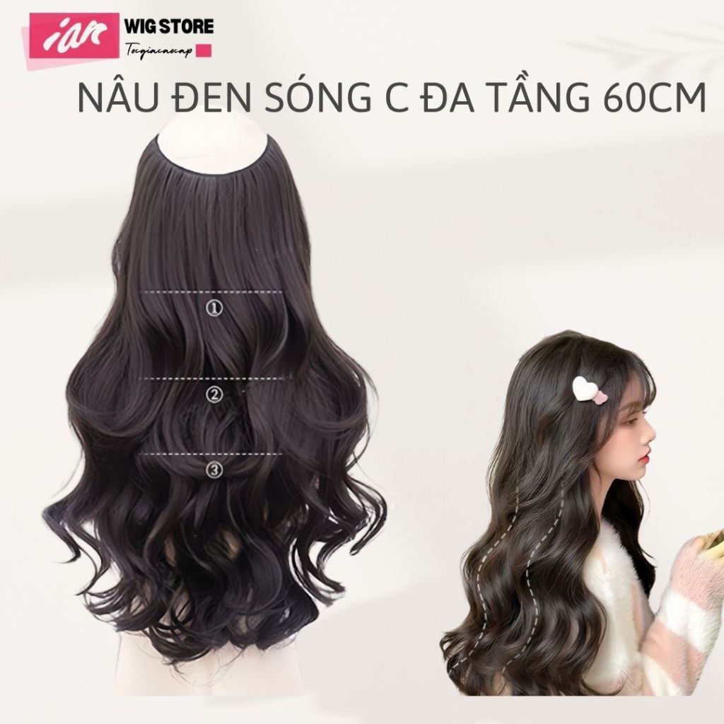 TÓC GIẢ KẸP SÓNG LƠI ĐA TẦNG – DÀI 50 và 60CM