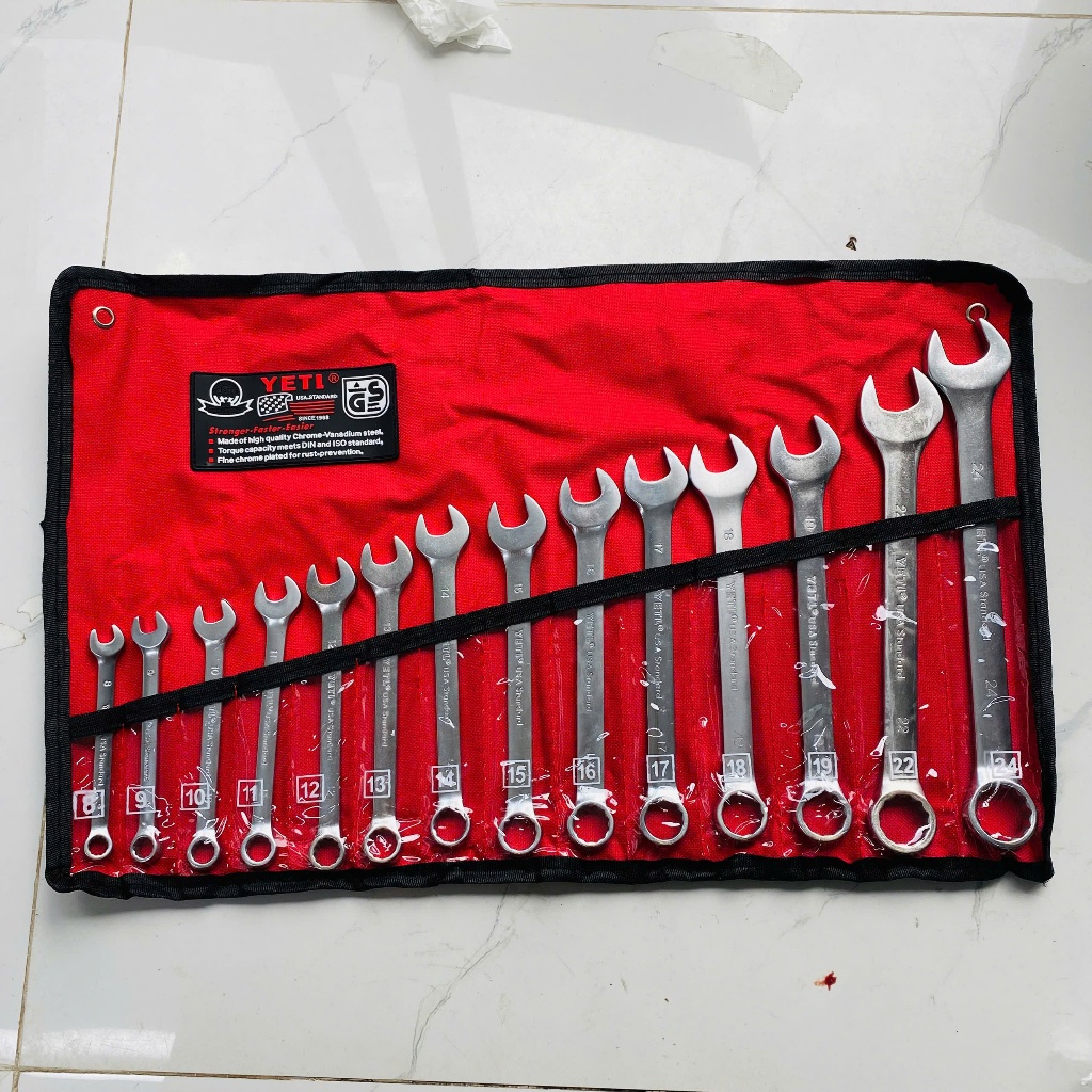 Bộ Cờ Lê Vòng Miệng 14 Chi Tiết Zeti 8-24mm / 8-32mm - Cờ Lê Zety Thép CRV Cao Cấp, Chống Gỉ
