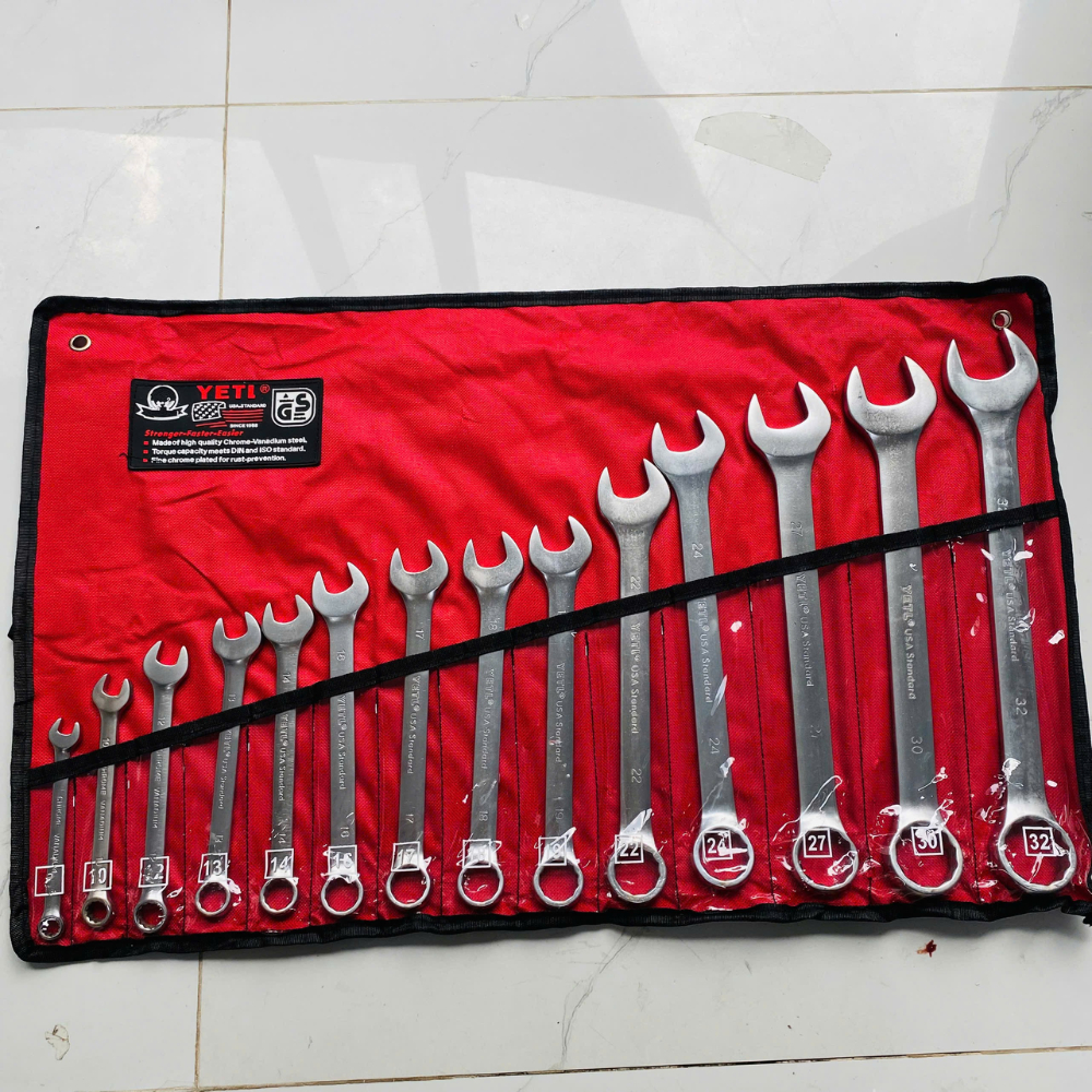 Bộ Cờ Lê Vòng Miệng 14 Chi Tiết Zeti 8-24mm / 8-32mm - Cờ Lê Zety Thép CRV Cao Cấp, Chống Gỉ