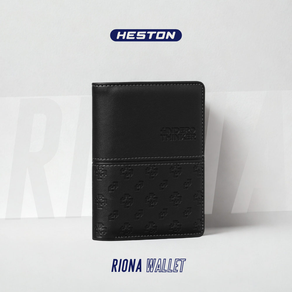 Ví Da PU Đứng Monogram Riona Nam Nữ Bóp Đựng Tiền Thẻ Nhiều Ngăn | HESTON