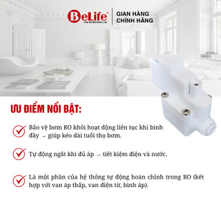 Van áp cao tự ngắt khi bình đầy, chống tràn nước, dùng cho mọi máy lọc nước Ro