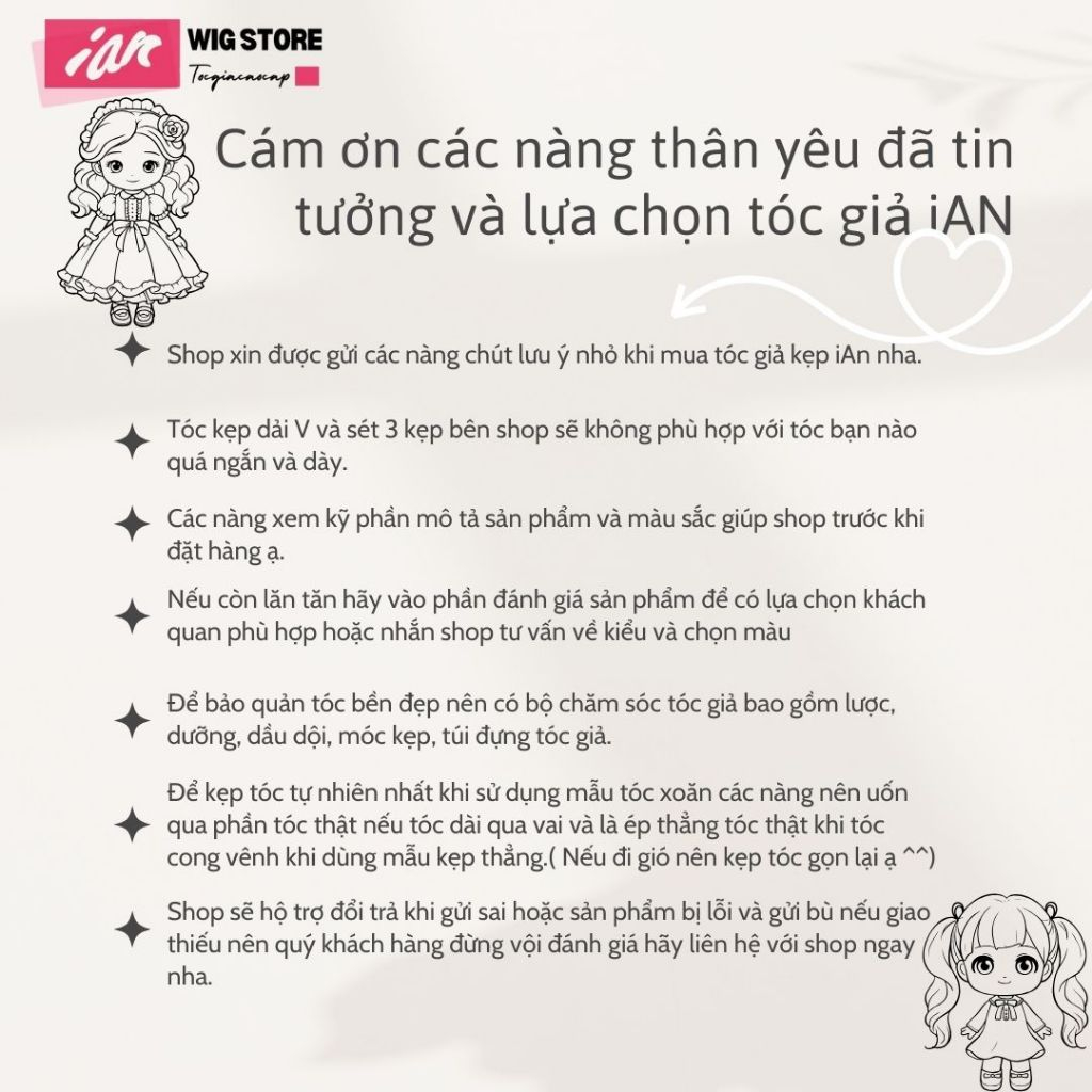 Tóc dải U kẹp phồng thẳng,tóc giả kẹp