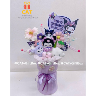 Bó hoa gấu bông Kuromi tím dễ thương – Quà tặng sinh nhật, kỷ niệm, tốt nghiệp, Gấu bông Kuromi , hoa gấu bông Kuromi