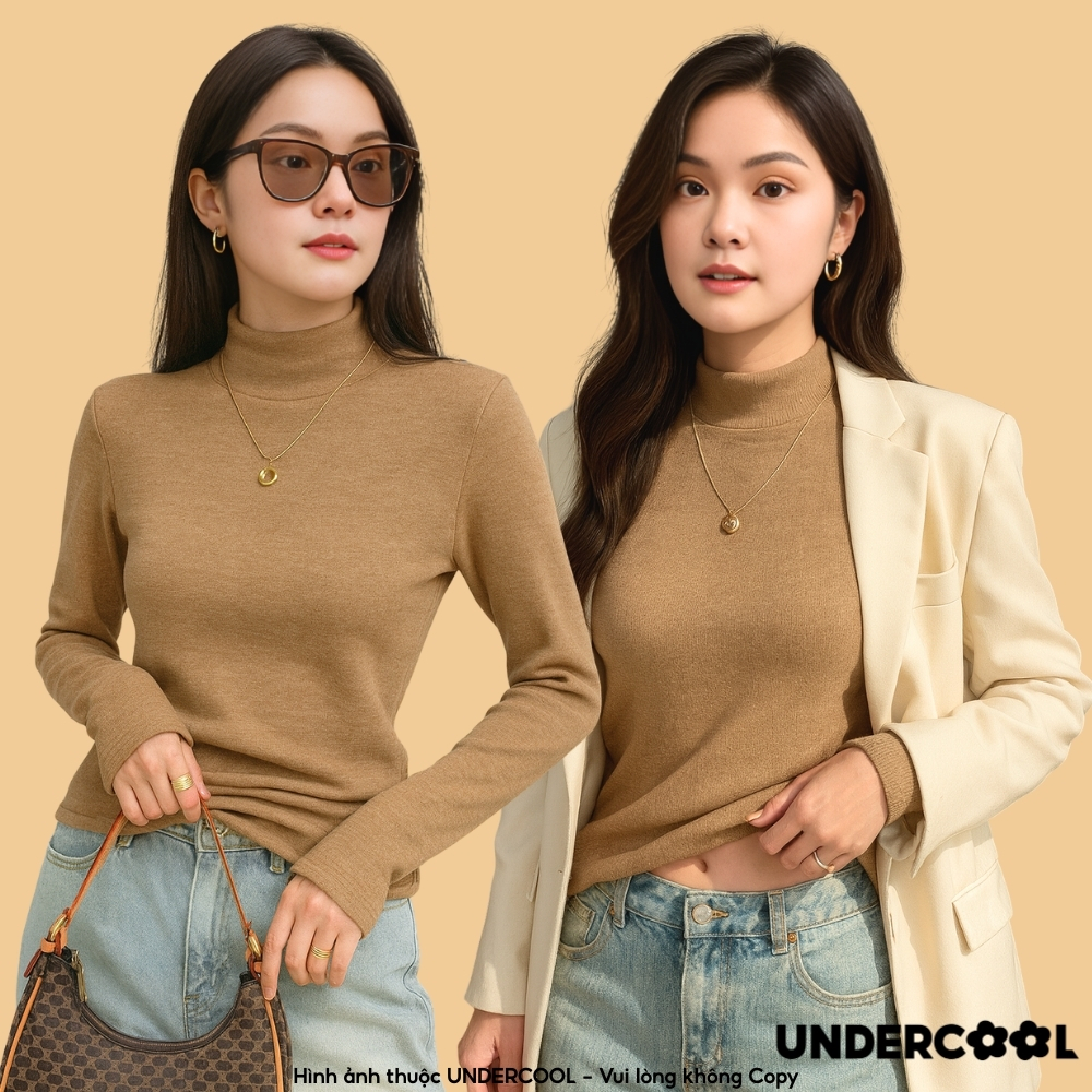 Áo Giữ Nhiệt Nữ Lót Lông UNDERCOOL Cổ thấp Siêu Mềm Dài Tay Co Giãn 4 Chiều Giữ Ấm Mùa Đông H252