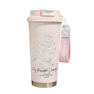 Cốc giữ nhiệt tráng gốm cao cấp, bình giữ nhiệt Nesthome có nắp đậy ống hút giữ nhiệt lâu