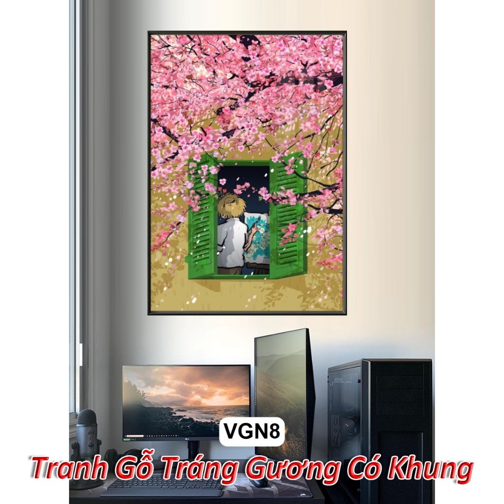(Mẫu Mới) Tranh Van Gogh - Tranh Danh Họa Tráng Gương Có Khung Trang Trí Phòng Khách, Decor Không Gian Làm Việc Decor