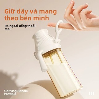 Youkebei bình tập uống nước cho bé Bình sữa PPSU cho bé từ 6 tháng đến 1-2-3tuổi bình tập uống tự động lật cốc hút 300ml