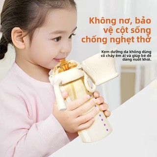 Youkebei bình tập uống nước cho bé Bình sữa PPSU cho bé từ 6 tháng đến 1-2-3tuổi bình tập uống tự động lật cốc hút 300ml