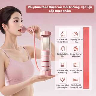 Tạ Tập Hít Thở Đa Năng 2in1 Tăng Sức Bền Giảm Cân, Dụng Cụ Tập Phổi Luyện Hơi Điều Chỉnh Lực